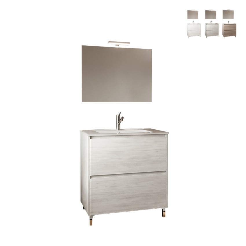 Modern vrijstaand badkamermeubel 80 cm met wastafel en spiegel Lissabon 80 Verkoop Modern vrijstaand badkamermeubel 80 cm met wastafel en spiegel Lissabon 80 Verkoop