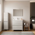 Modern vrijstaand badkamermeubel 80 cm met wastafel en spiegel Lissabon 80 Korting