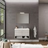 Hangend design badkamermeubel 80 cm met wastafel en LED-spiegel Oslo 80 Voorraad