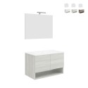 Hangend design badkamermeubel 80 cm met wastafel en LED-spiegel Oslo 80 Aanbieding