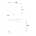 Wit hangend badkamermeubel 100 cm met 3 deuren, wastafel, spiegel en lamp Golf 100 Aanbod