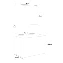 Wit en houten hangend badkamerkastje 80 cm met opzetwastafel City 80 Aanbod