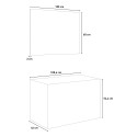 Hangend badkamermeubel 100 cm met wastafel en spiegel met LED-verlichting City 100 Korting