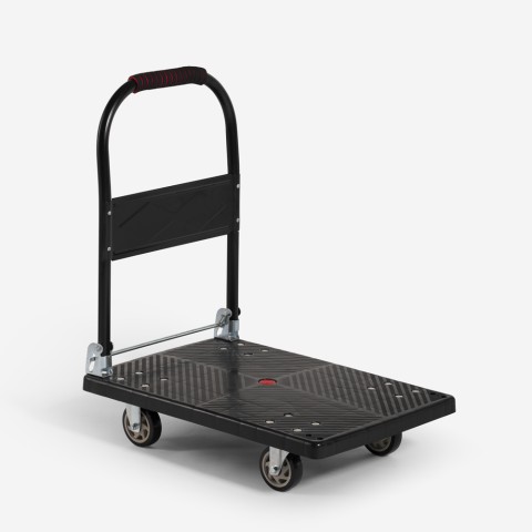 Winkelwagen met opvouwbare platform voor het vervoer van bagage tot 200kg met 4 wielen Kerry Aanbieding