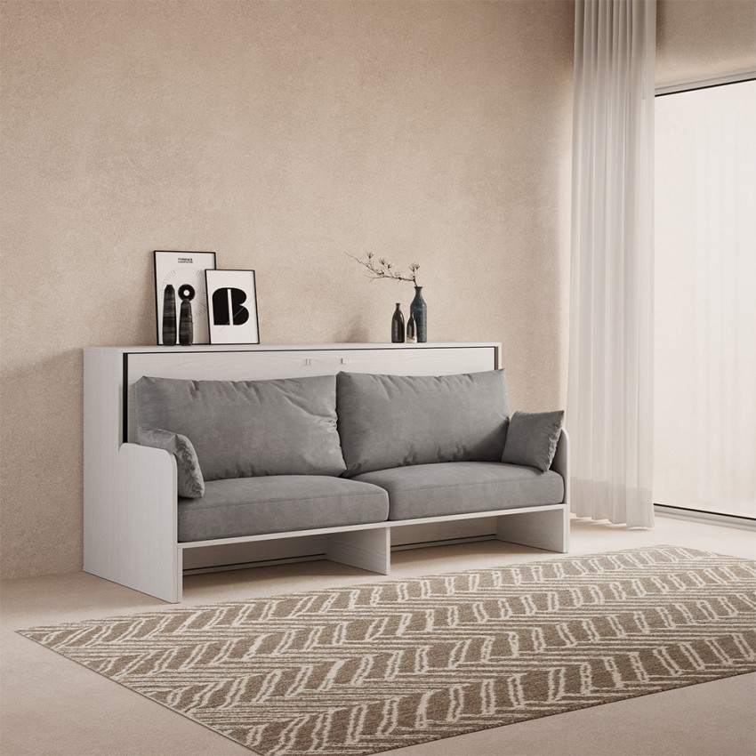 Inklapbaar ruimtebesparend bed met witte sofa en matras Kando Sofà MBF Aanbieding Inklapbaar ruimtebesparend bed met witte sofa en matras Kando Sofà MBF Aanbieding
