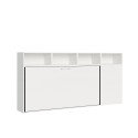Inklapbaar bed met eenpersoonsmatras en witte kastplanken Kando A Aanbod