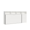 Inklapbaar bed met eenpersoonsmatras en witte kastplanken Kando A Aanbod