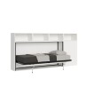 Inklapbaar bed met eenpersoonsmatras en witte kastplanken Kando A Verkoop