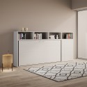 Inklapbaar bed met eenpersoonsmatras en witte kastplanken Kando A Kortingen