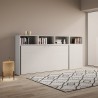 Inklapbaar bed met eenpersoonsmatras en witte kastplanken Kando A Kortingen
