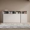 Inklapbaar bed met eenpersoonsmatras en witte kastplanken Kando A Catalogus