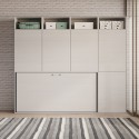 Horizontaal opklapbaar eenpersoonsbed met matras, kast en boekenkast Kando B Catalogus