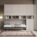Horizontaal opklapbed ruimtebesparend eenpersoonsmatras wit Kando C Korting