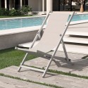 2 Verstelbare opvouwbare aluminium strandstoelen Riccione Gold 