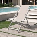 Set van 2 verstelbare opvouwbare aluminium strandstoelen Riccione Gold 