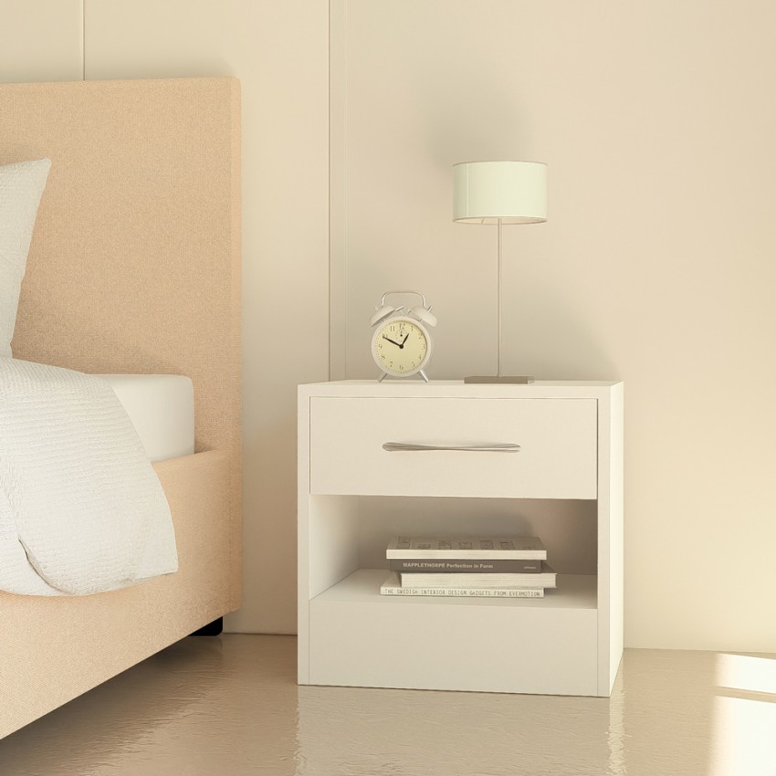 Modern wit nachtkastje Selina met 1 lade voor slaapkamer/kinderkamer. Aanbieding Modern wit nachtkastje Selina met 1 lade voor slaapkamer/kinderkamer. Aanbieding