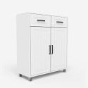 Modern multifunctioneel badkamermeubel 60 cm met 2 deuren en 2 lades Takari Model