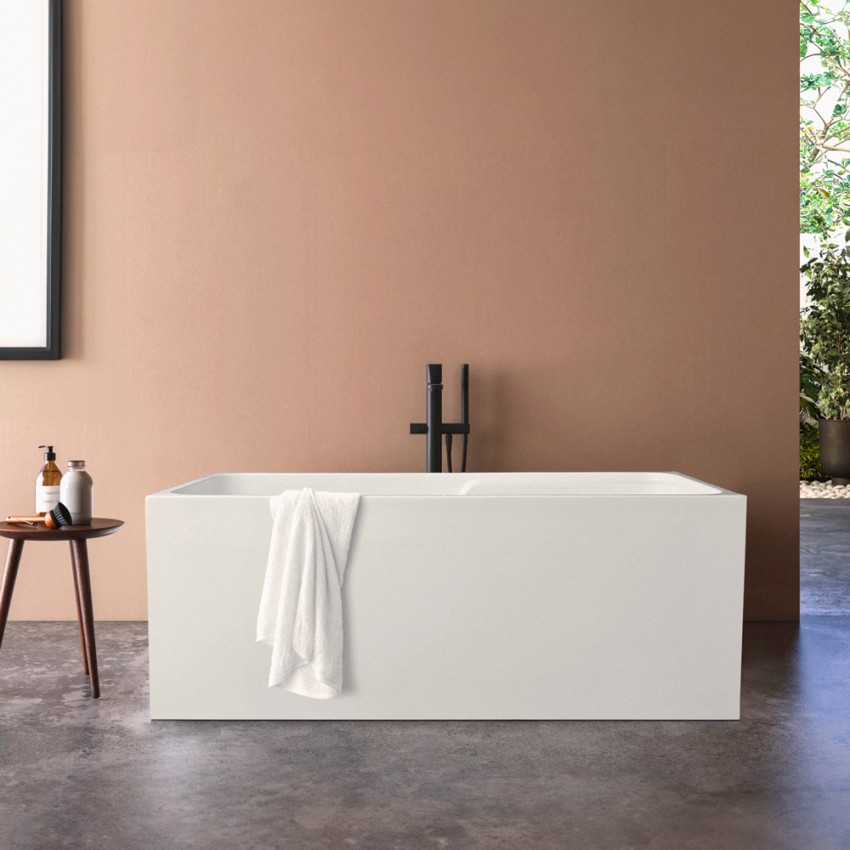 Vrijstaand rechthoekig ligbad 150x68 cm in modern design Saria Aanbieding
