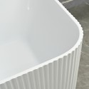 Vrijstaand rechthoekig wit bad met geribbelde front 170x75 cm Lemno Korting