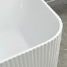 Vrijstaand rechthoekig wit bad met geribbelde front 170x75 cm Lemno Korting