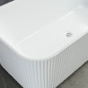 Vrijstaand rechthoekig wit bad met geribbelde front 170x75 cm Lemno Kortingen