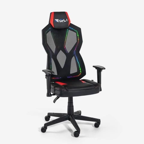 Verstelbare ergonomische kantoorfauteuil gamingstoel met RGB licht Gundam Aanbieding