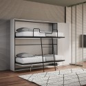 Modern wit inklapbaar stapelbed met kast Kando H Aanbieding