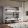 Modern wit inklapbaar stapelbed met kast Kando H Aanbieding