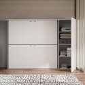 Modern wit inklapbaar stapelbed met kast Kando H Voorraad