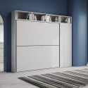 Horizontaal opklapbaar stapelbed met ruimtebesparende kast Kando I Korting