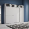 Horizontaal opklapbaar stapelbed met ruimtebesparende kast Kando I Korting