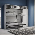 Horizontaal opklapbaar stapelbed met ruimtebesparende kast Kando I Aanbieding