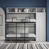 Horizontaal opklapbaar stapelbed met ruimtebesparende kast Kando I Kortingen