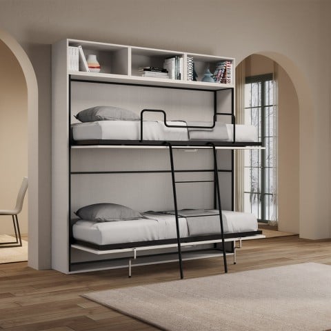 Stapelbed met modern ruimtebesparend inklapbaar design wit Kando L Aanbieding