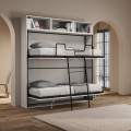 Modern opklapbaar stapelbed wit Kando L ruimtebesparend design Aanbieding