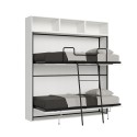 Modern opklapbaar stapelbed wit Kando L ruimtebesparend design Verkoop