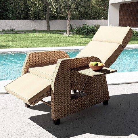 Handmatig verstelbare rotan relaxfauteuil voor buiten Sanremo Aanbieding