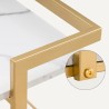 Verrijdbare trolley voor schoonheidsspecialist en kapper in goud metaal en marmer effect Mawi Aanbod