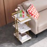 Verrijdbare trolley voor schoonheidsspecialist en kapper in goud metaal en marmer effect Mawi Kortingen