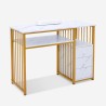 Witte en gouden manicuretafel met ladekast 110x46x80 cm Alec Aanbod