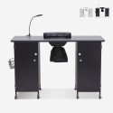 Manicuretafel met wielen, afzuiging en lamp in wit of zwart Talos Aanbieding