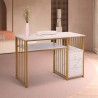 Witte en gouden manicuretafel met ladekast 110x46x80 cm Alec Verkoop