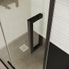 Vierkante douchecabine  90x90 cm zwart en transparant glas 6 mm Lion Aanbod