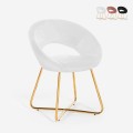 Fluwelen fauteuil stoel met gouden poten Wisel Aanbieding