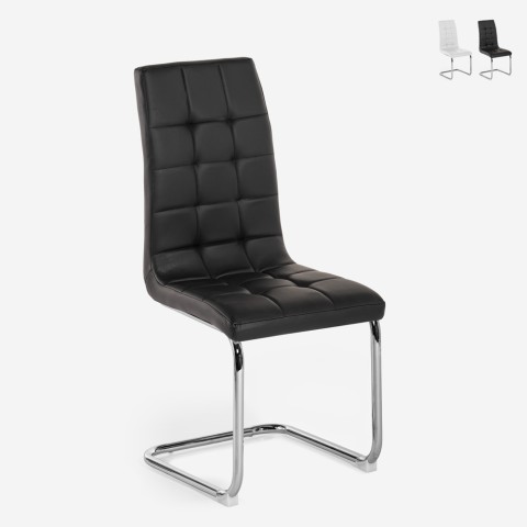 Elegante kunstleren stoel met hoge rugleuning Dudak Aanbieding
