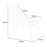 Modern design loungefauteuil met geribbelde zitting in fluwelen stof Rajin Model