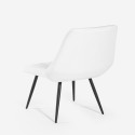 Modern design loungefauteuil met geribbelde zitting in fluwelen stof Rajin Voorraad