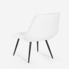 Modern design loungefauteuil met geribbelde zitting in fluwelen stof Rajin Voorraad