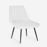 Modern design loungefauteuil met geribbelde zitting in fluwelen stof Rajin Kortingen