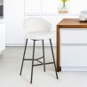 Hoge moderne design barkruk in zwart metaal en fluweel Cincinnati Aanbod